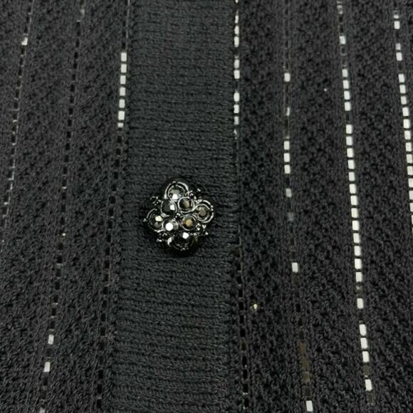 ST. JOHN COLLECTION Evening Paillette Striped Jacket Sz 6 Black - Picture 8 of 10